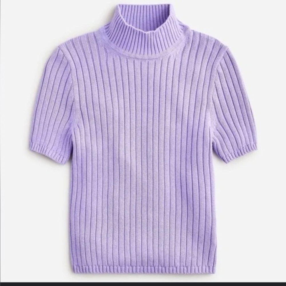 Jcrew Cotton-blend short-sleeve turtleneck sweater sz L gently used.